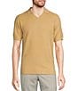 Color:Chino - Image 1 - Johnny Collar Short Sleeve V-Neck Sweater Polo Shirt