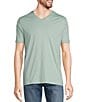 Color:Balsam Green - Image 1 - Liquid Luxury Classic Fit Short Sleeve V-Neck T-Shirt