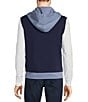 Color:Midnight Blue - Image 2 - Liquid Luxury Slim Fit Color Block Full-Zip Hooded Vest