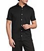 Murano Coordinating Liquid Luxury Slim Fit Neoprene Short Sleeve Button Front Shirt - Image 1