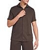 Murano Coordinating Liquid Luxury Slim Fit Neoprene Short Sleeve Button Front Shirt - Image 5