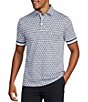Murano Liquid Luxury Slim Fit Printed Interlock Short Sleeve Polo Shirt - Image 5