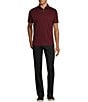 Murano Liquid Luxury Slim Fit Solid Interlock Short Sleeve Polo Shirt, Color:Burgundy - Image 3