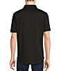 Color:Black - Image 2 - Liquid Luxury Slim Fit Spread Collar Short Sleeve Coatfront Shirt