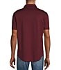Color:Burgundy - Image 2 - Liquid Luxury Slim Fit Spread Collar Short Sleeve Coatfront Shirt