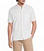 Murano Liquid Luxury Slim Fit Textured Coat Front Short Sleeve Shirt - Image 5