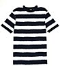 Color:Whiteness - Image 1 - Masterpiece Collection Slim-Fit Rugby Stripe Short-Sleeve Crew Tee