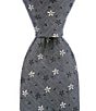 Murano Mini B & Silver Floral Narrow Silk Blend Tie - Image 1