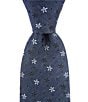 Murano Mini B & Silver Floral Narrow Silk Blend Tie - Image 2