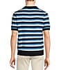 Color:Blue - Image 2 - Modern Maritime Collection Ombre Stripe Short-Sleeve Johnny Sweater Polo Shirt