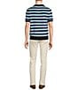 Color:Blue - Image 4 - Modern Maritime Collection Ombre Stripe Short-Sleeve Johnny Sweater Polo Shirt