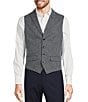 Murano Notch Lapel Check Suit Separates Vest, Color:Blue - Image 1