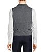 Murano Notch Lapel Check Suit Separates Vest, Color:Blue - Image 2