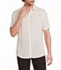 Murano Oaxaca Collection Classic Fit Textured Solid Short Sleeve Woven Shirt - Image 5