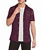 Murano Oaxaca Collection Slim Fit All Over Eyelet Camp Collar Knit Shirt - Image 1