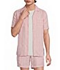 Murano Oaxaca Collection Slim Fit Linen Stripe Short Sleeve Woven Shirt - Image 1