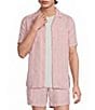 Murano Oaxaca Collection Slim Fit Linen Stripe Short Sleeve Woven Shirt - Image 1
