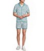 Murano Palm Springs Collection Palm Tree Crochet Short Sleeve Woven Camp Shirt - Image 3