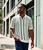 Murano Palm Springs Collection Stripe Quarter-Zip Short Sleeve Polo Shirt - Image 5
