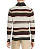 Color:Ecru - Image 2 - Intergalactic Collection Stripe Shawl Collar Cable Knit Sweater
