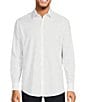 Color:White - Image 1 - Pattern Jacquard Long Sleeve Woven Shirt