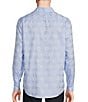 Color:Light Blue - Image 2 - Pattern Jacquard Long Sleeve Woven Shirt