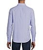 Color:Light Blue - Image 2 - Performance Stretch Slim Fit Triangle Geo Print Long Sleeve Woven Shirt
