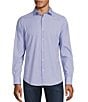 Color:Light Blue - Image 1 - Performance Stretch Slim Fit Triangle Geo Print Long Sleeve Woven Shirt