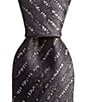 Color:Grey - Image 1 - Random Feed Stripe 3#double; Woven Silk Tie