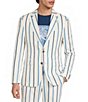 Murano Saronic Islands, Greece Collection Slim Fit Chenille Stripe Suit Separates Jacket - Image 2