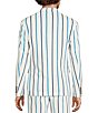 Murano Saronic Islands, Greece Collection Slim Fit Chenille Stripe Suit Separates Jacket - Image 3