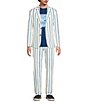 Murano Saronic Islands, Greece Collection Slim Fit Chenille Stripe Suit Separates Jacket - Image 4