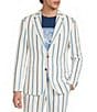 Murano Saronic Islands, Greece Collection Slim Fit Chenille Stripe Suit Separates Jacket - Image 1