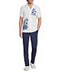 Murano Saronic Islands, Greece Collection Slim Fit Placed Print Short Sleeve Woven Camp Shirt - Image 3