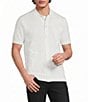 Murano Saronic Islands, Greece Collection Textured Short Sleeve Applique Button Front Shirt - Image 1