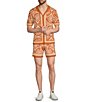 Murano Seville Collection Palm Print Jacquard Short Sleeve Button Front Shirt - Image 3