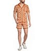 Murano Seville Collection Palm Print Jacquard Short Sleeve Button Front Shirt - Image 3