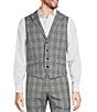 Color:Grey - Image 1 - Shawl Glen Plaid Vest
