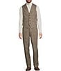 Murano Shawl Plaid Suit Separates Vest, Color:Brown - Image 3