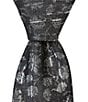 Murano Silver Floral Narrow Poly Silk Tie - Image 1