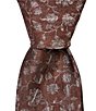 Murano Silver Floral Narrow Poly Silk Tie - Image 2
