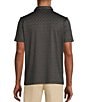 Color:Black - Image 2 - Slim Fit Performance Stretch Geometric Jacquard Quarter-Zip Short Sleeve Polo Shirt
