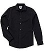 Color:Black - Image 1 - Collezione Collection Slim-Fit Non-Iron Italian Solid Long-Sleeve Point Collar Woven Shirt