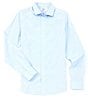 Color:Blue - Image 1 - Collezione Collection Slim-Fit Non-Iron Italian Solid Long-Sleeve Point Collar Woven Shirt