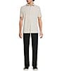 Murano Slim Fit Performance Solid Short Sleeve Coat Front Woven Shirt - Image 3