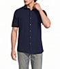 Murano Slim Fit Performance Solid Short Sleeve Coat Front Woven Shirt - Image 5