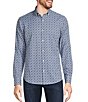 Color:Blue - Image 1 - Slim Fit Performance Stretch Long Sleeve Woven Shirt