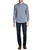 Color:Blue - Image 3 - Slim Fit Performance Stretch Long Sleeve Woven Shirt