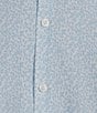 Color:Blue - Image 4 - Slim-Fit Performance Stretch Vine Print Short Sleeve Woven Shirt