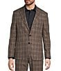 Murano Slim Fit Plaid Suit Separates Jacket, Color:Brown - Image 1